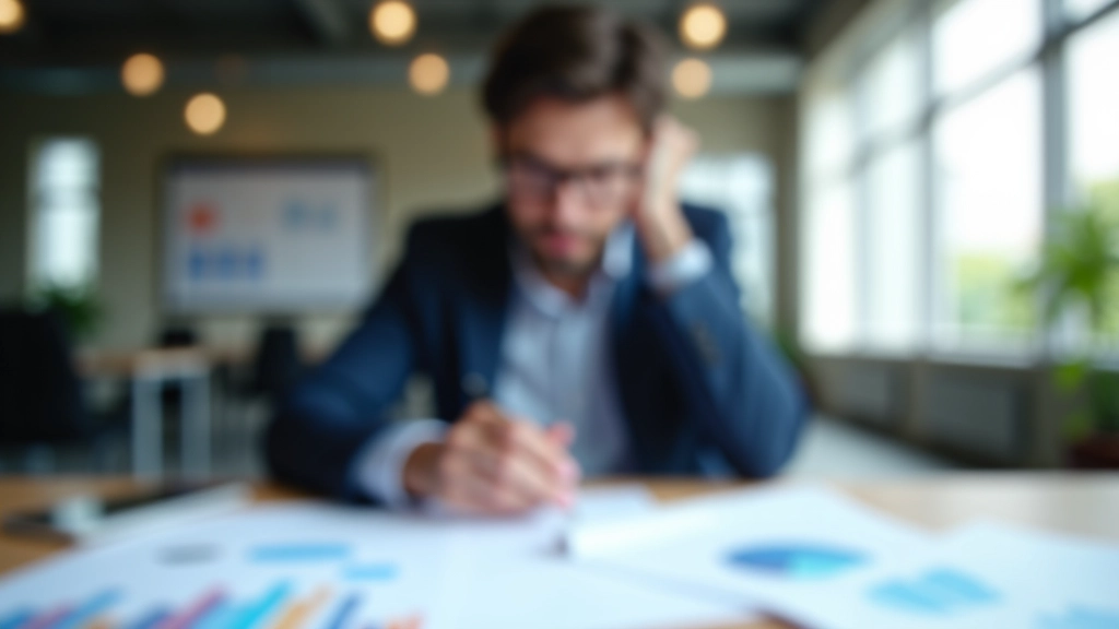 Geschäftsführer arbeitet an einer Geschäftsstrategie mit Grafiken und Diagrammen auf dem Schreibtisch