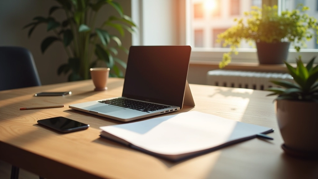 Moderne Büroumgebung mit digitalem Arbeitsplatz und Technologie